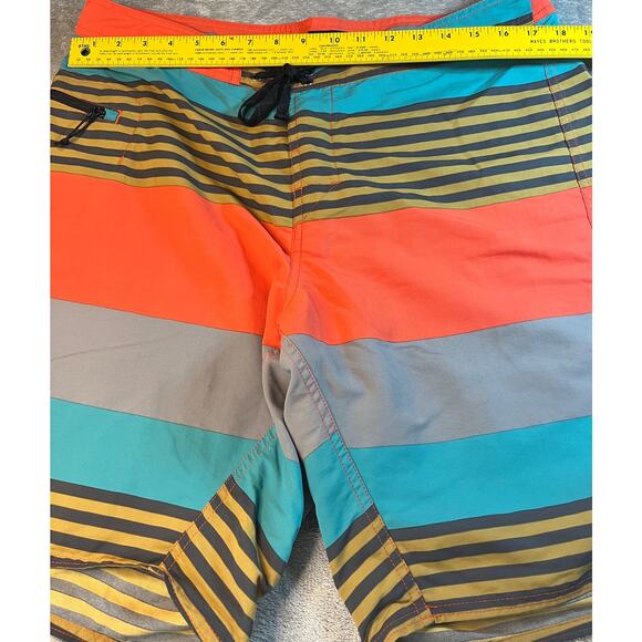 Board Shorts Striped Swim Trunks Multi Color Swimwear Beach Surf Casual‎ - Picture 2 of 9